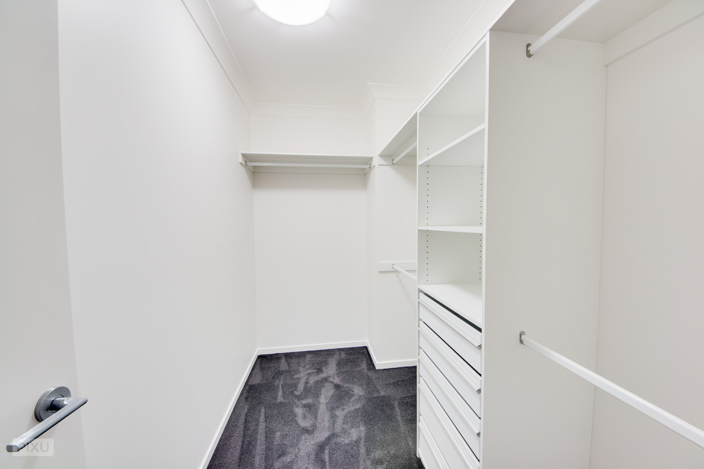 This is an example of a modern storage and wardrobe in Brisbane.