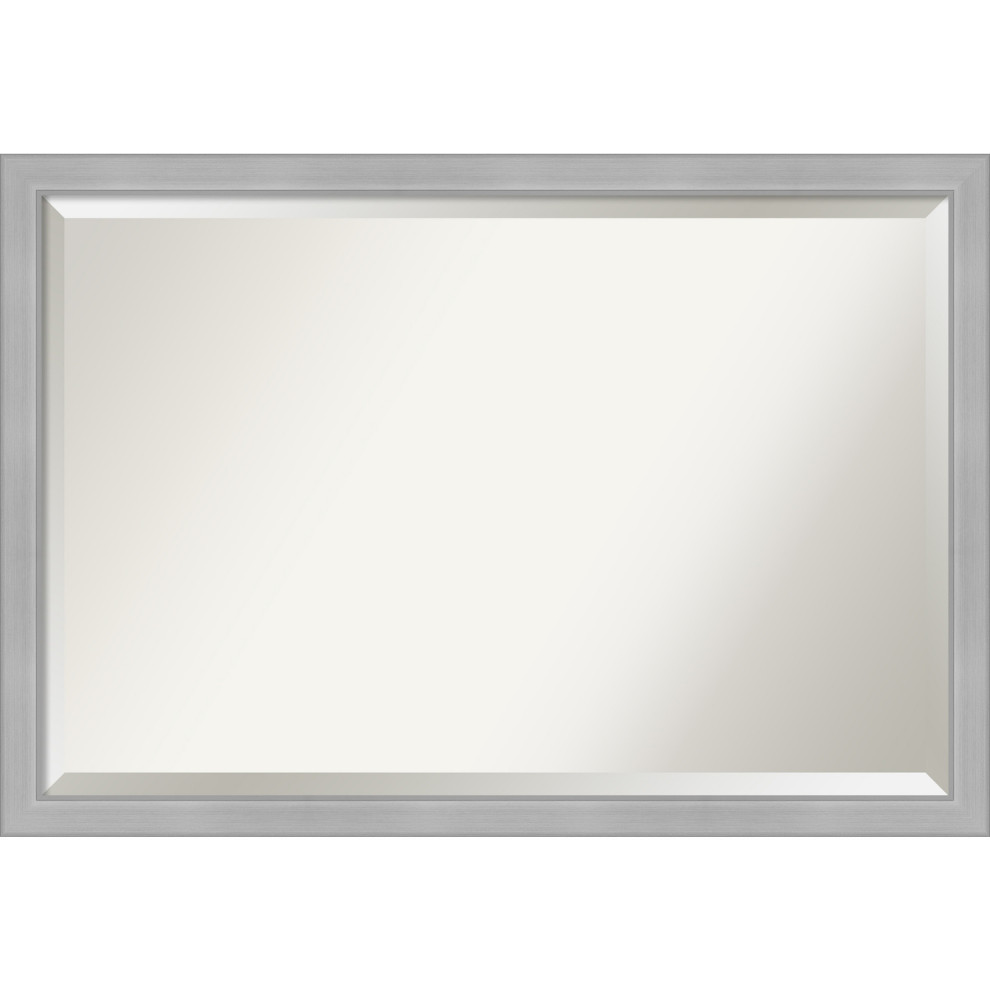 Vista Brushed Nickel Bathroom Vanity Wall Mirror Transitional