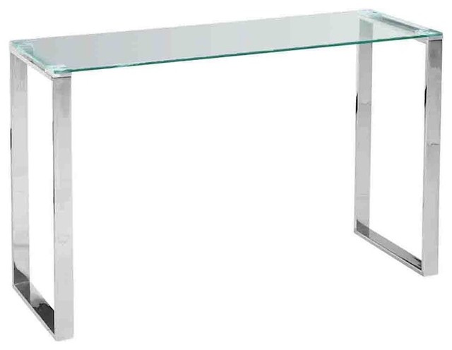 Stainless Steel And Glass Console Table