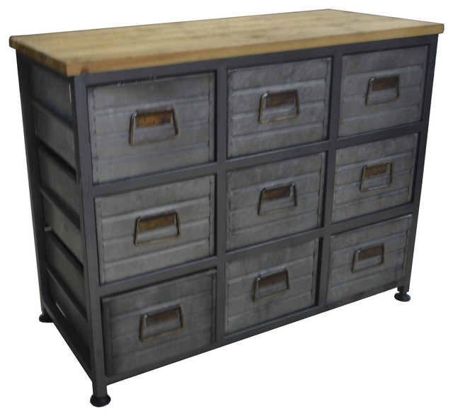 Emerald Home Grant 9 Drawer Accent Cabinet Aged Metal Emerald Home Grant 9 Drawer Accent Cabinet Aged Metal Dressers By