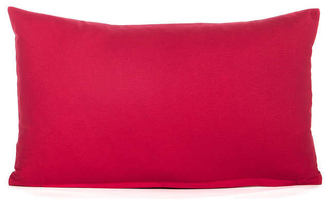 Solid Red Accent, Throw Pillow Cover, 12"x20"