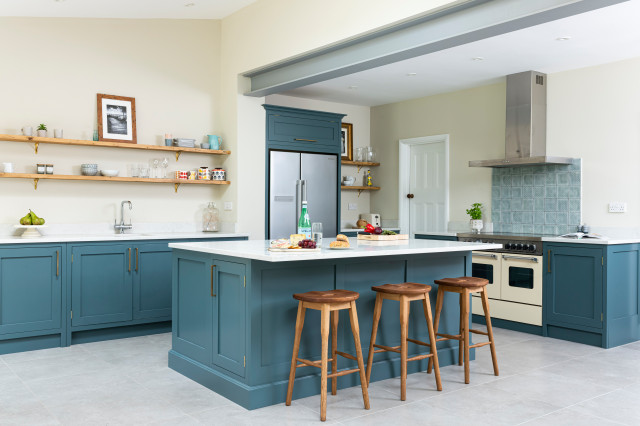 Stunning Blue/Grey Kitchen transitional-kitchen