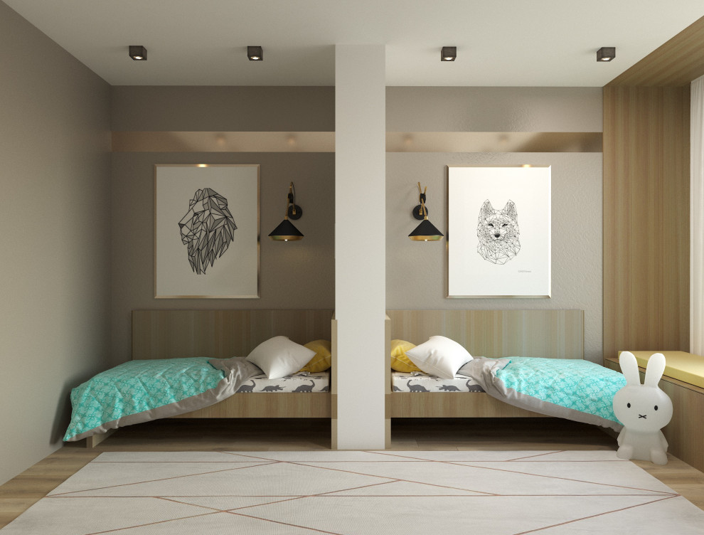 Двухкомнатная квартира в современном стиле с преобладанием древесных акцентов