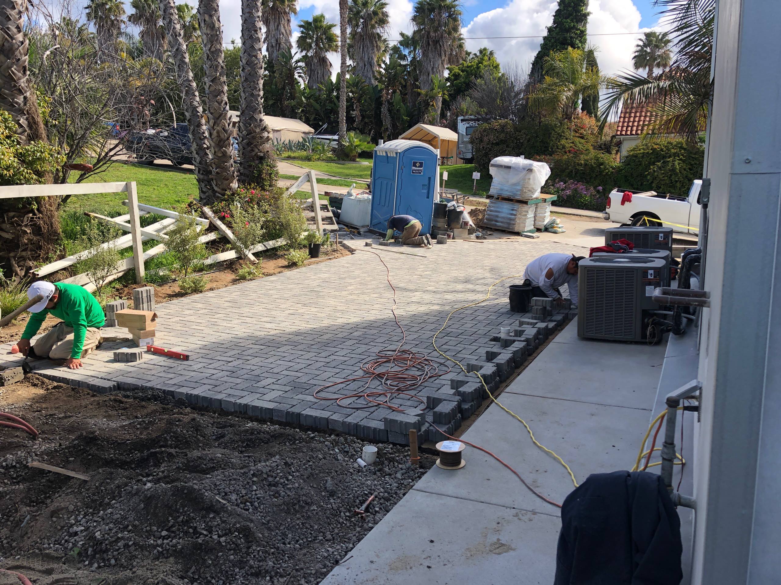 Installing Pervious Pavers in Del Mar