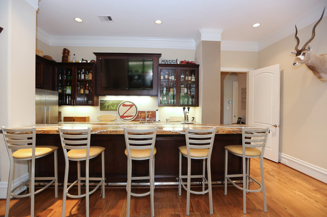 Heights Creek Custom Home contemporary-home-bar