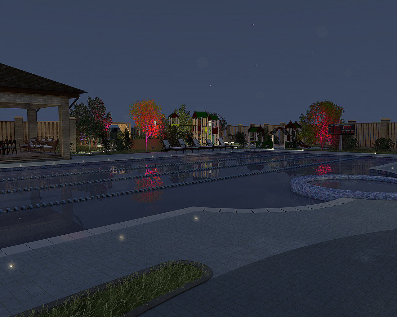 Освещение загородной резиденции