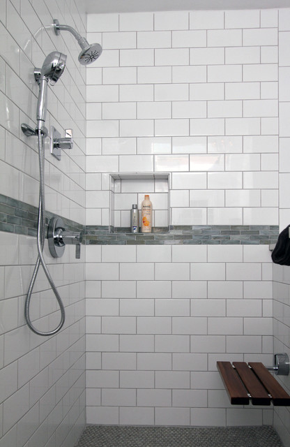 White Subway Tile Shower - Traditional - Bathroom ...
