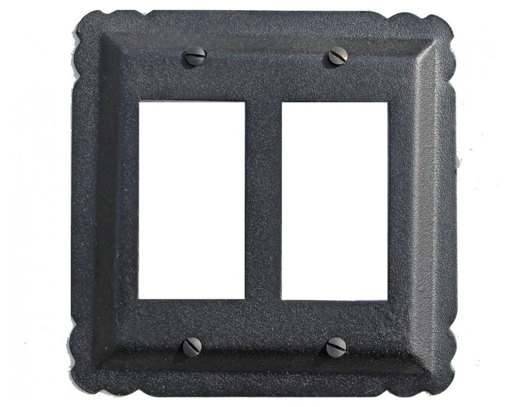 Switchplate Black Iron Double GFI