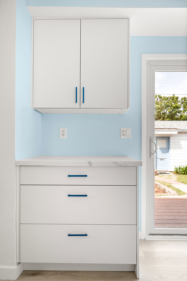 Kitchen Cabinetry, Countertops, and Plank Vinyl Laminate Flooring