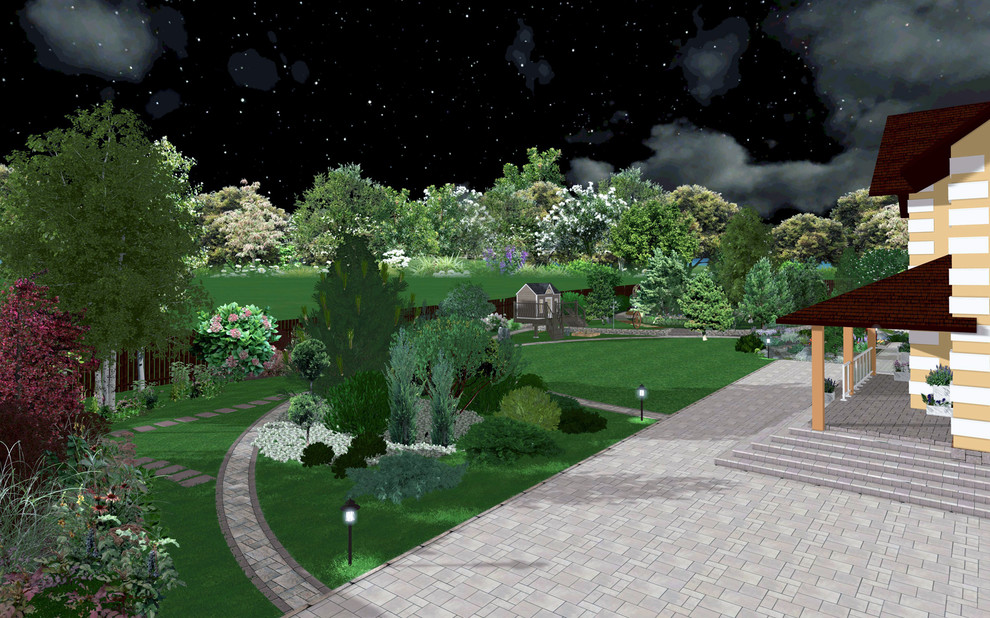 Сад с существующими природными посадками