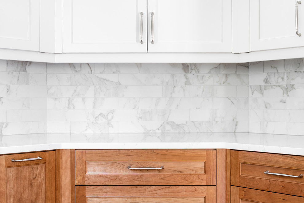 Mid-sized transitional home design photo