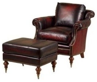 New Accent Chair Wood Leather Removable Leg