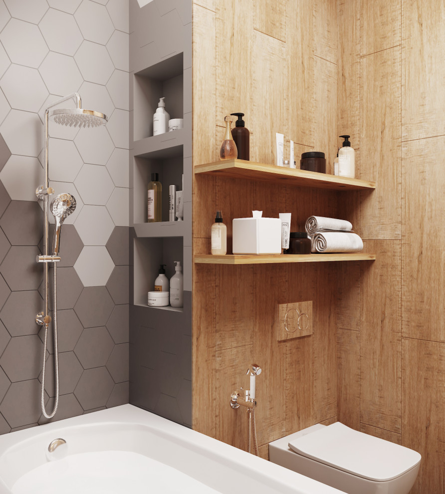 Интерьер квартиры в оранжево-сером