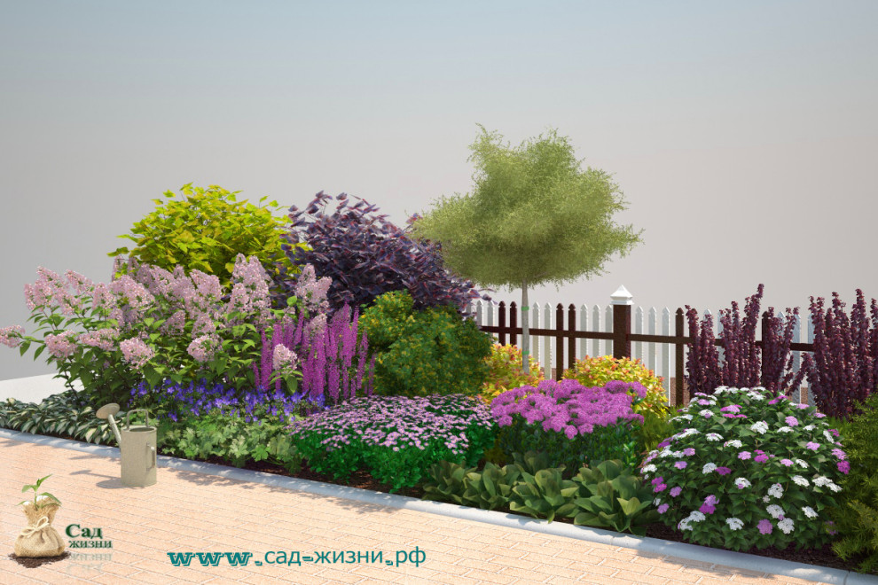 Цветник в палисаднике