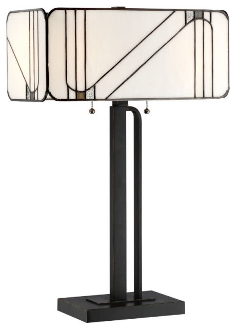Lite Source C41416 Tulani 2 Light 25" Tall Tiffany Table Lamp - Antique Black