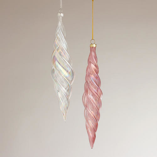 optic glass icicle ornaments contemporary christmas optic glass icicle ornaments contemporary christmas