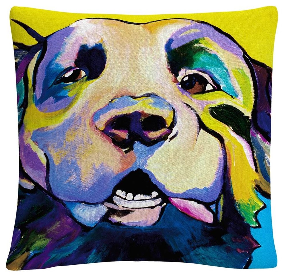 Dog Park Gigolo' Animals Pets Painting Bold Throw Pillow
