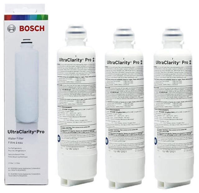3 Pack Fit Bosch BORPLFTR50, RA450022, REPLFLTR55, UltraClarity Pro Water Filter