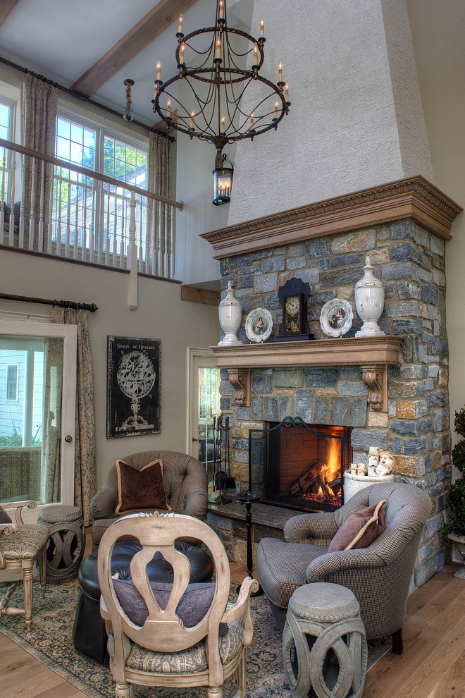 Country French Renovation - Farmhouse - Family Room - Philadelphia - by ...