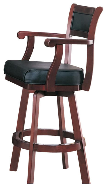 Faux Leather Swivel Bar Stool, Leather Counter Stools With Backs And Arms