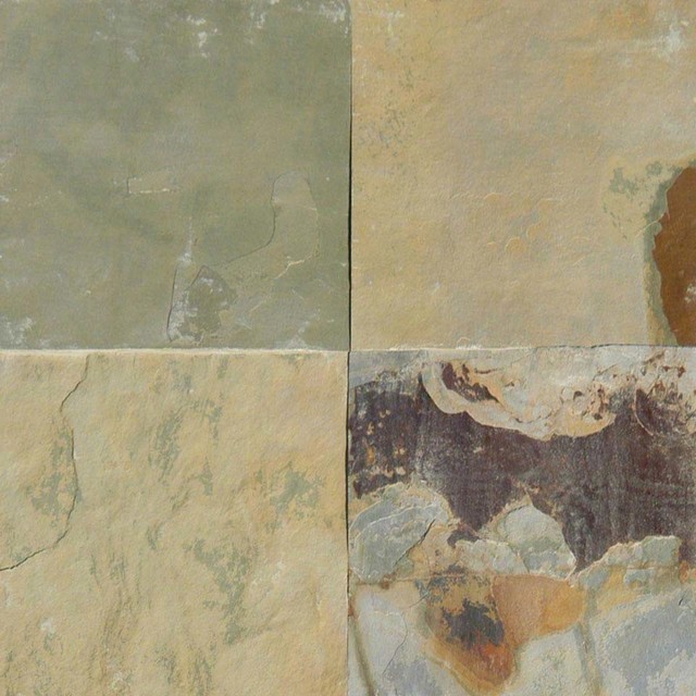 Autumn Desert Slate Tiles, Gauged, 12"x12", 10 Sq Ft
