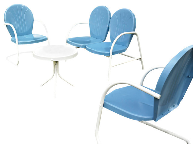 Griffith 4-Piece Metal Outdoor Conversation Seating Set - Contemporary ...