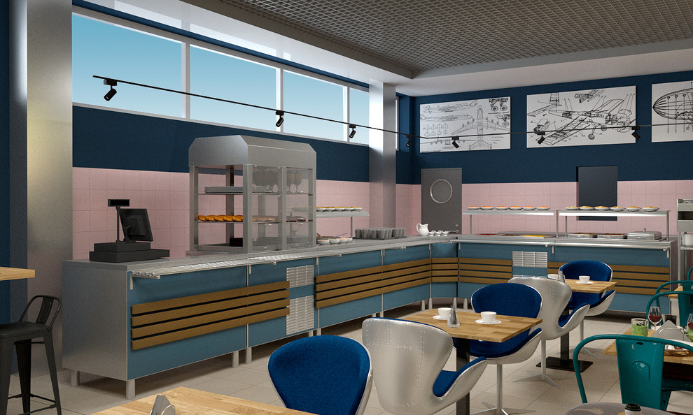 Дизайн - проект кафе в БЦ "Авиатор"