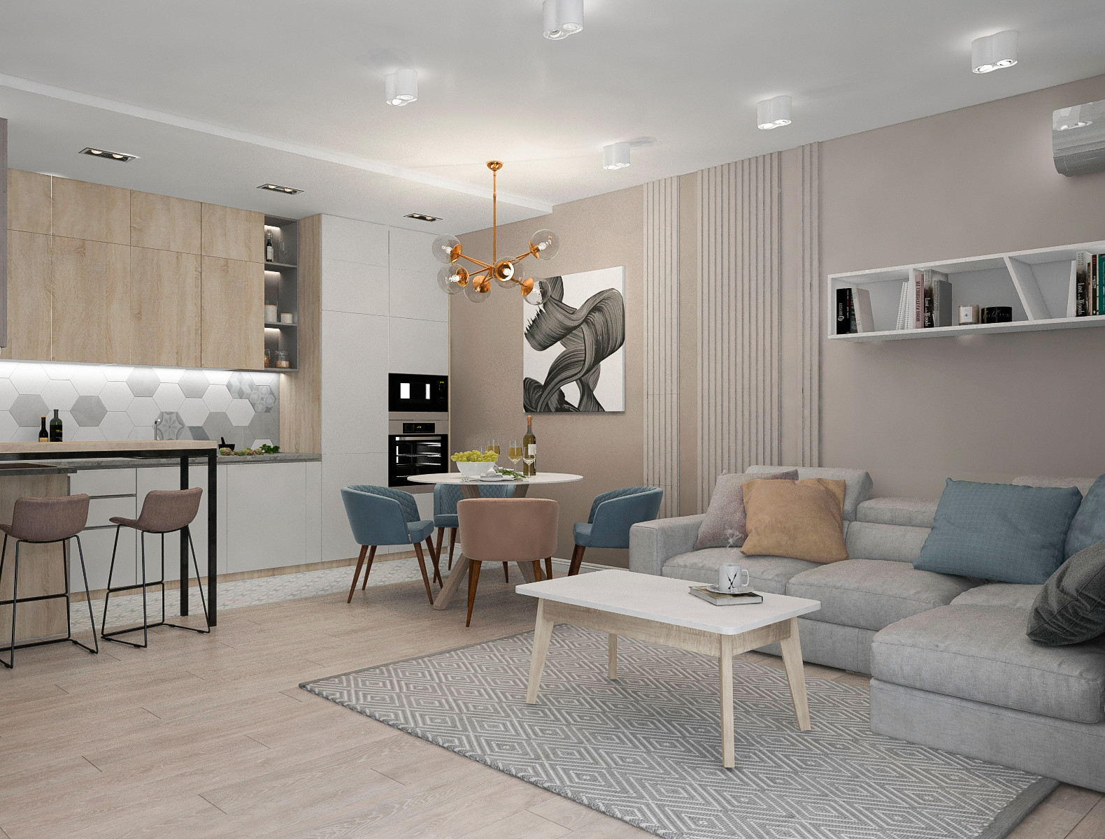 Визуализации квартиры для молодой пары(евродвушка)