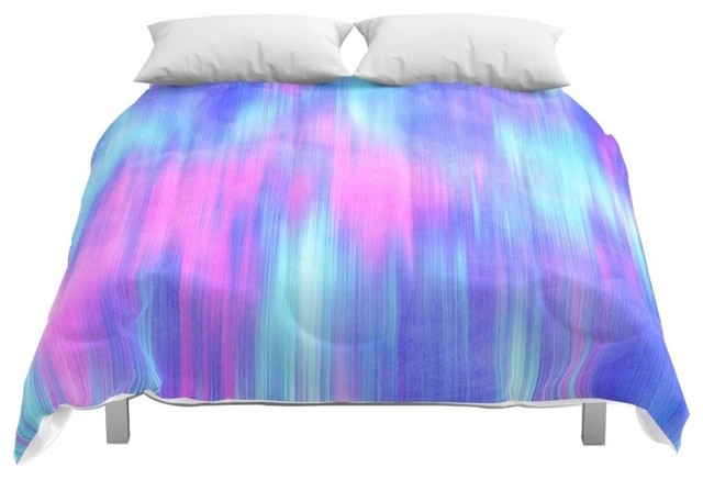 Society6 Aurora Blur Abstract In Pink Purple Aqua Royal Comforter