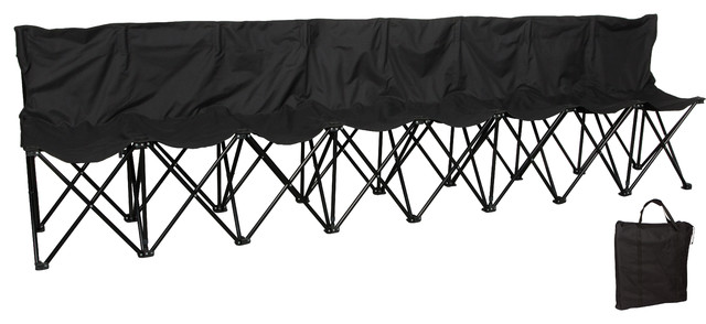 Portable 8 Seater Folding Team Sports Sideline Bench With Back