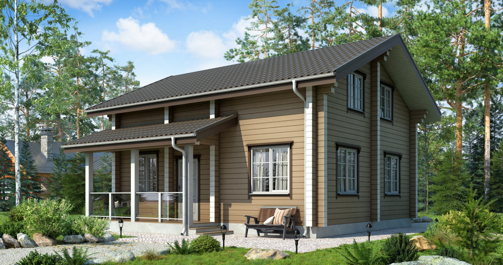 Двухэтажный дом из бруса