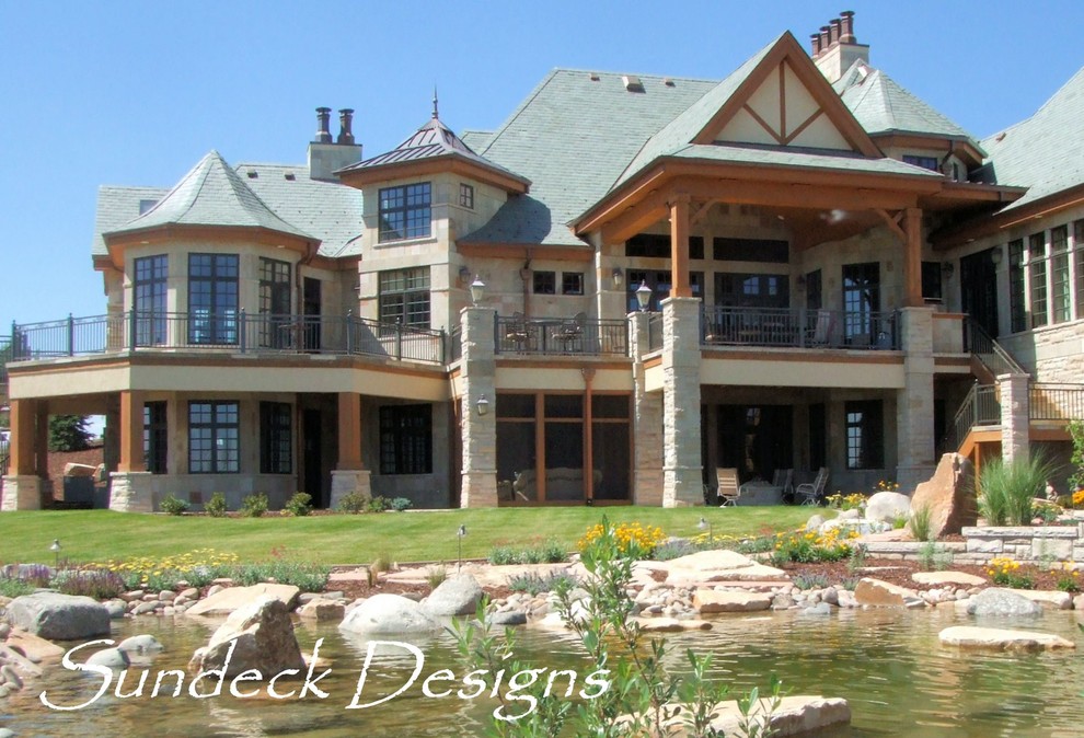 Example of a large mountain style deck design in Denver