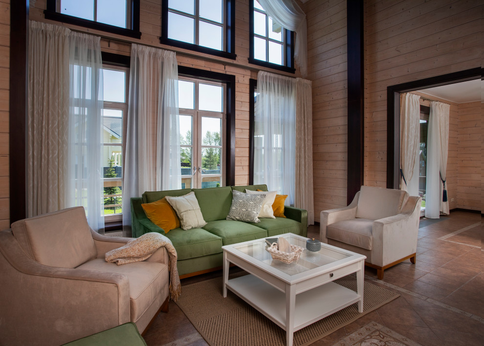 Реализованные проекты интерьеров в домах их клееного бруса