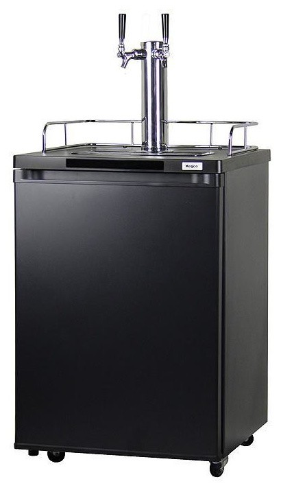 Kegco K209b 2nk Dual Faucet Tap Kegerator Black Cabinet With