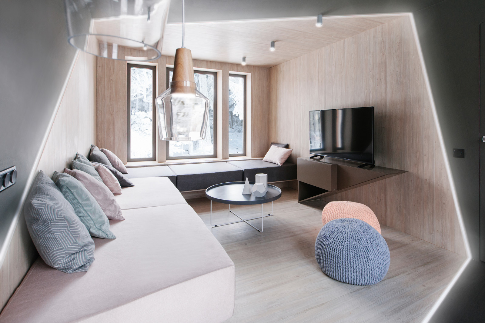 Ассиметричная гостиная для "Дачного ответа"