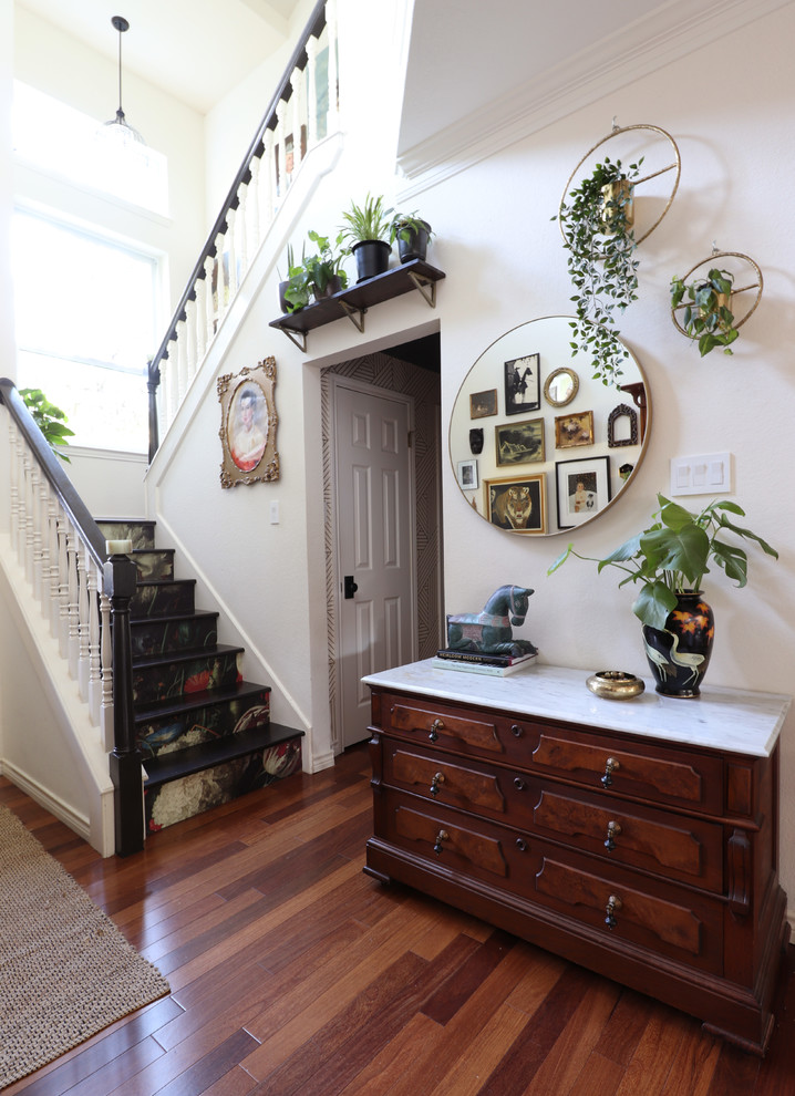 Inspiration for an eclectic entryway in Austin.