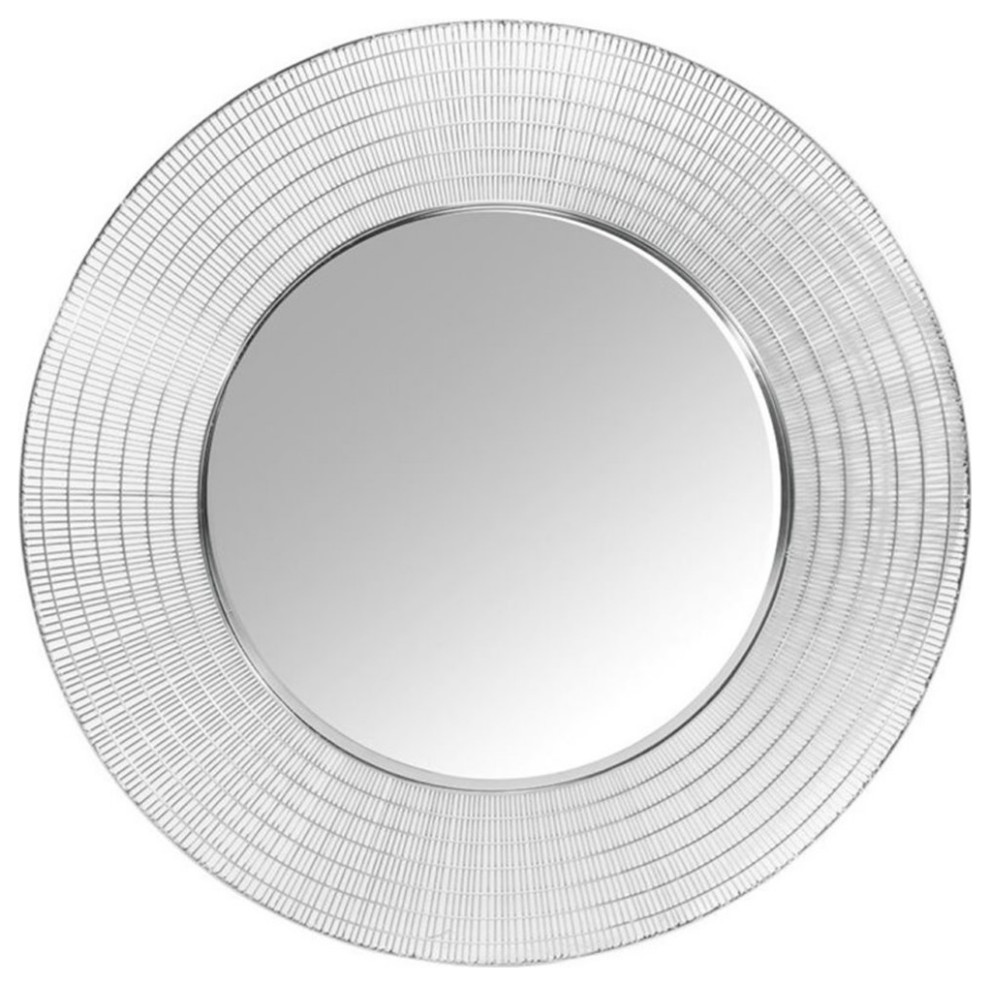 Uptown Club Caravel Contemporary Circles Decorative Wall Mirror in Silver Contemporary Wall