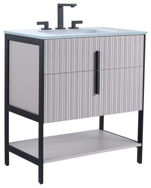 Fine Fixtures Serenity Modern bathroom vanity, Black Hardware - Contemporary - Bathroom Vanities ...