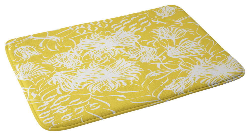 Vy La Bright Breezy Yellow Memory Foam Bath Mat, 34"x21" Contemporary Bath Mats by Deny