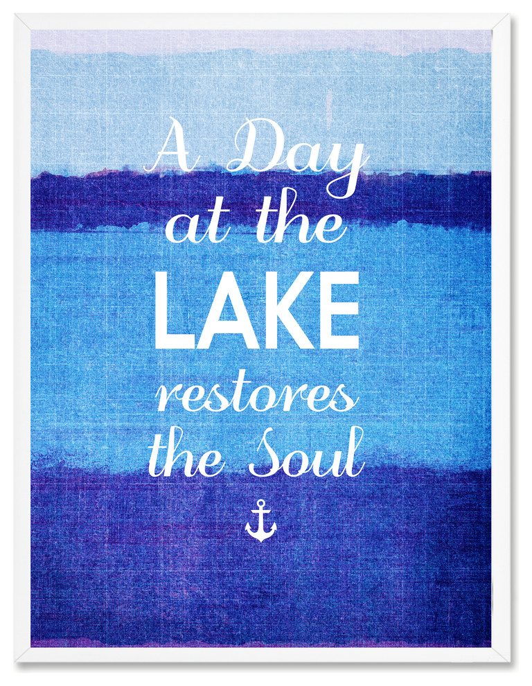 At The Lake Restores The Soul Inspirational, Canvas, Picture Frame, 22"X29"