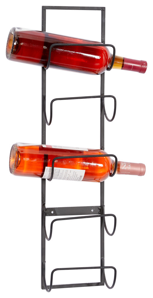 Industrial Black Metal Wall Wine Rack 63329 Industrial Wine Racks