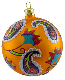 holiday ornament paisley ball glass ornament holiday ornament paisley ball glass ornament