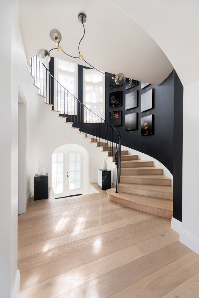 Example of a small minimalist spiral staircase design in San Francisco