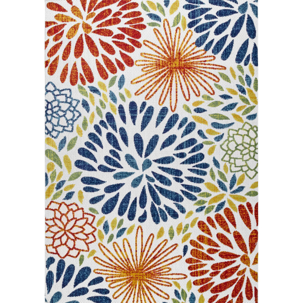 nuLOOM Ilona Bohemian Country and Floral Outdoor Area Rug, Multi, 5'x8'