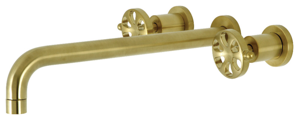 KS8047RX Wall Mount Tub Faucet, Brushed Brass