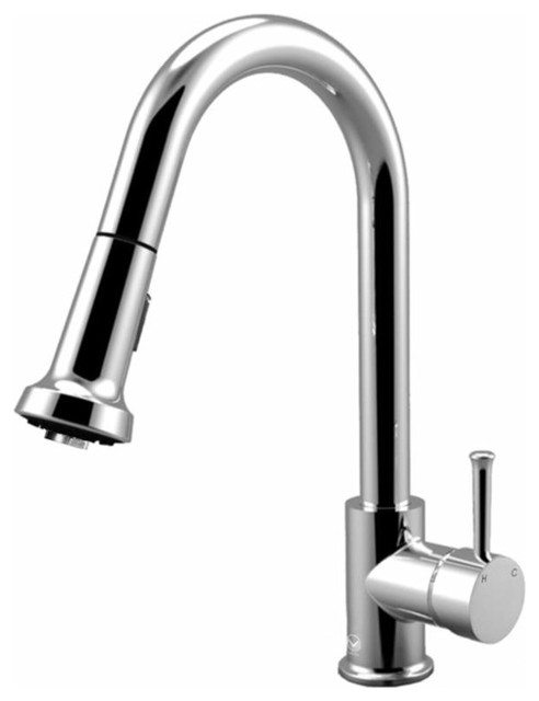 Chrome Pull-Out Single Lever Kitchen Faucet