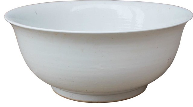 Bowl BUSAN White Colors May Vary Variable Ceramic Handmade Ha