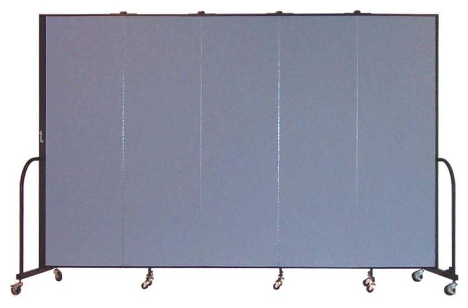 Freestanding 80 in. Portable Room Divider w 5 Panels (Lake Fabric)