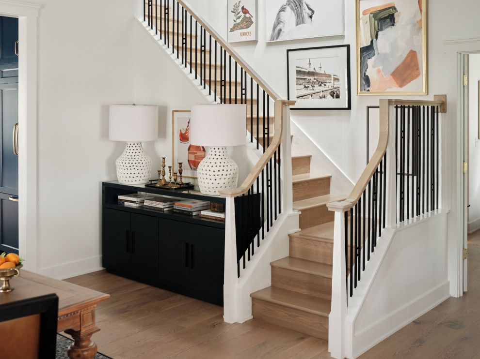 Photo of a transitional staircase in Richmond.