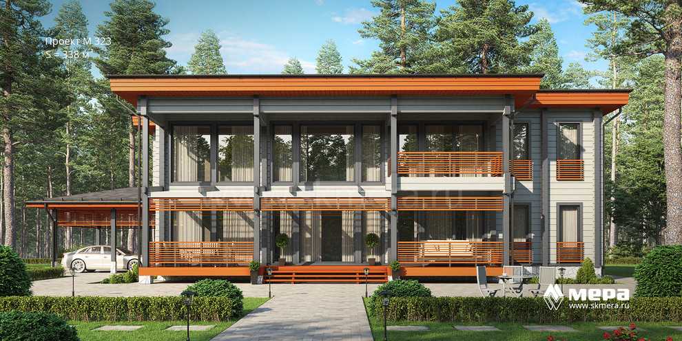 Современные  дома из клееного бруса